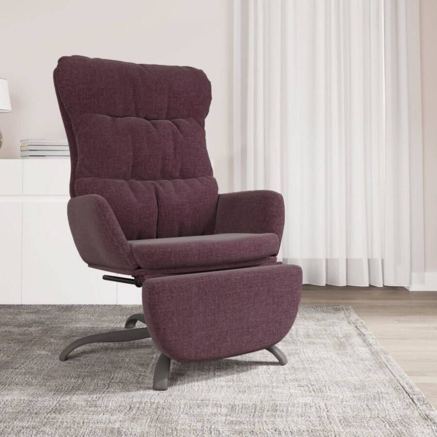 VidaXL Relaxstoel met voetensteun stof paars - Foto 1