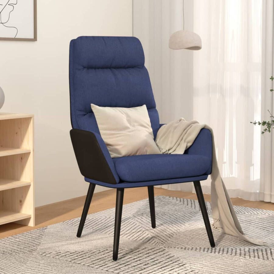 VIDAXL Relaxstoel stof blauw