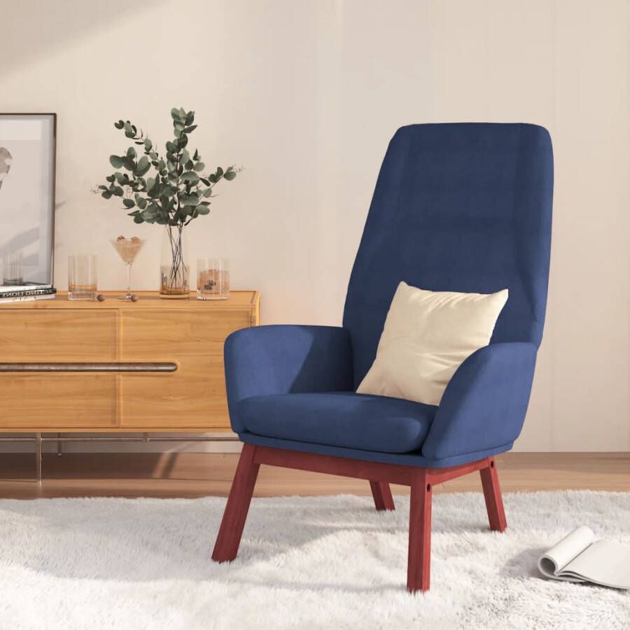 VidaXL Relaxstoel stof blauw Relaxstoel Relaxstoelen Fauteuil Relaxfauteuil - Foto 2