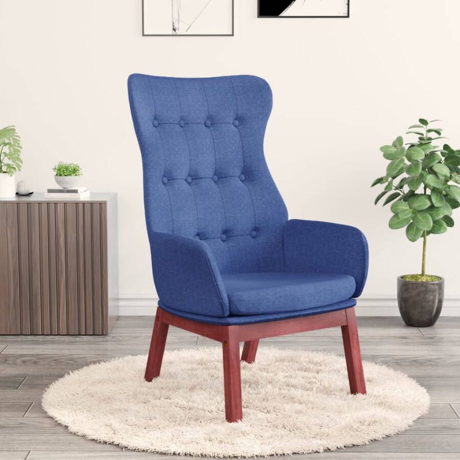 VidaXL Relaxstoel stof blauw - Foto 1