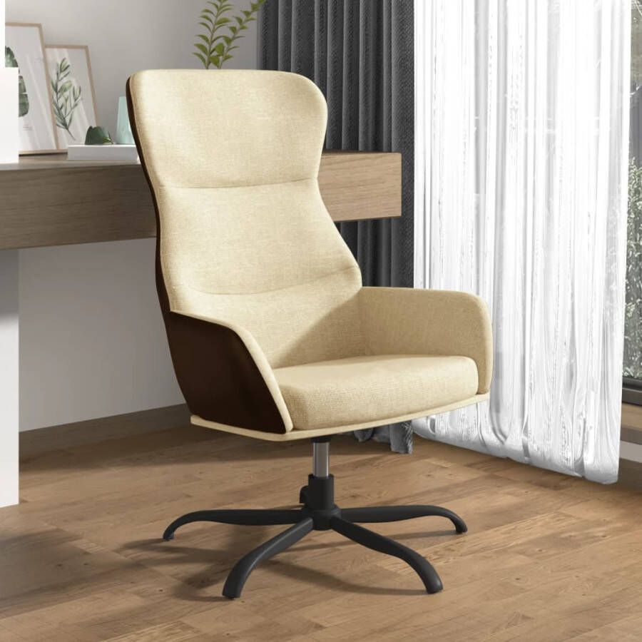 VidaXL Relaxstoel stof crèmekleurig - Foto 1