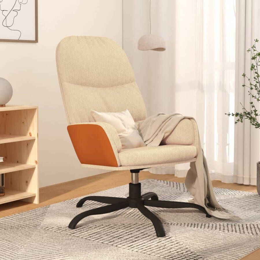 VidaXL Relaxstoel stof crèmekleurig - Foto 1