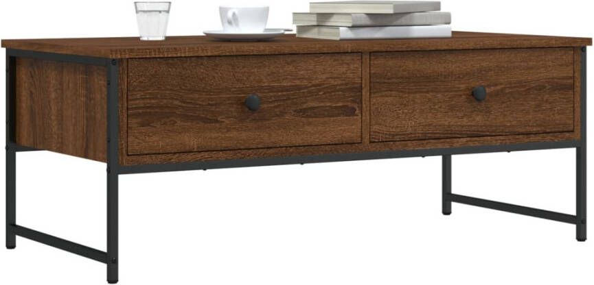 VidaXL -Salontafel-101x49x39 5-cm-bewerkt-hout-bruineikenkleurig