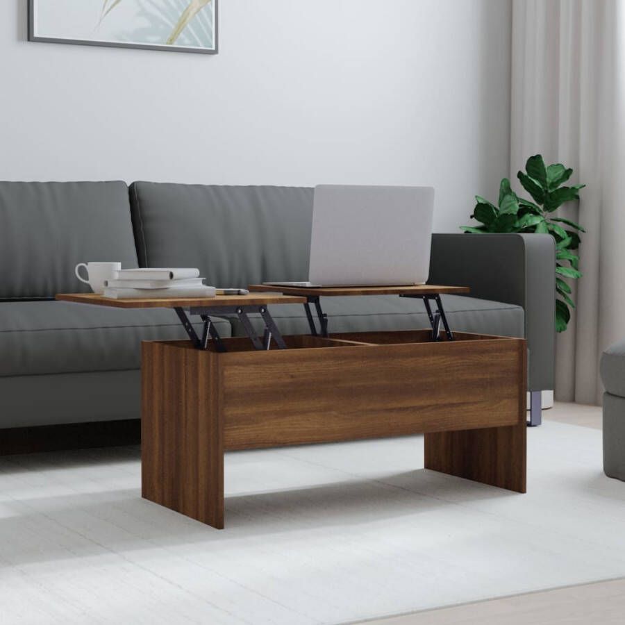 VidaXL -Salontafel-102x50 5x46 5-cm-bewerkt-hout-bruineikenkleurig