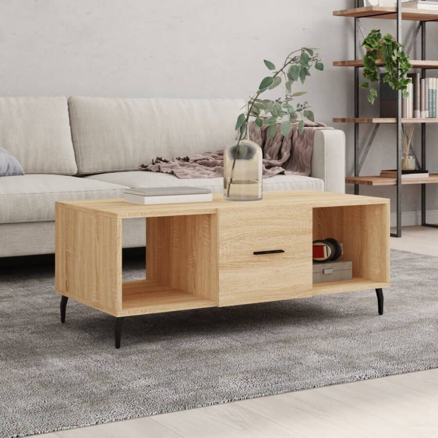 VidaXL -Salontafel-102x50x40-cm-bewerkt-hout-sonoma-eikenkleurig - Foto 3
