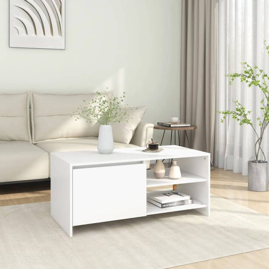 VidaXL -Salontafel-102x50x45-cm-bewerkt-hout-wit - Foto 3