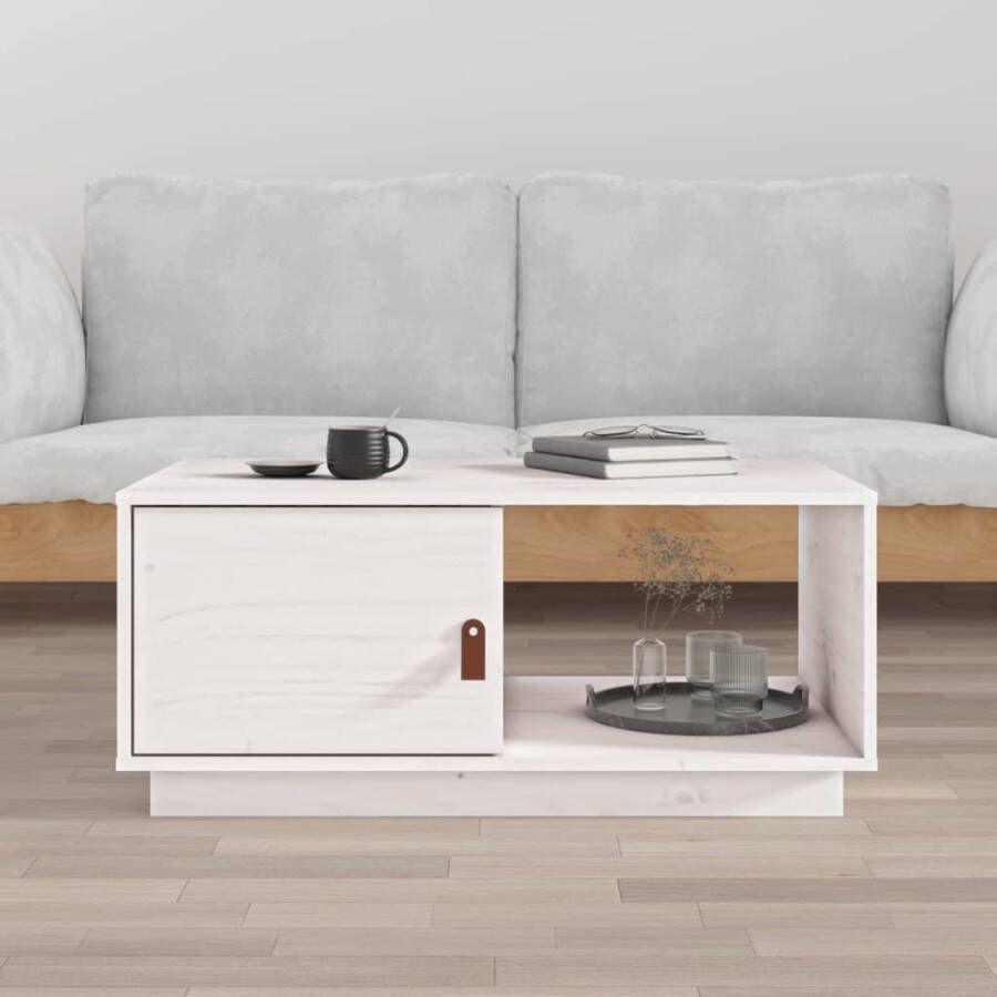 VidaXL -Salontafel-80x50x35 5-cm-massief-grenenhout-wit