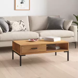VIDAXL Salontafel 90x50x35 cm massief gerecycled grenenhout