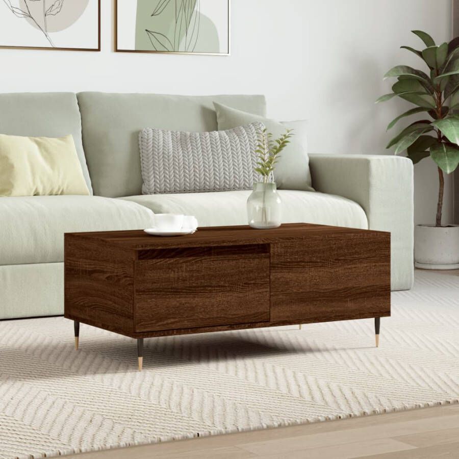 VidaXL -Salontafel-90x50x36 5-cm-bewerkt-hout-bruin-eikenkleur - Foto 5