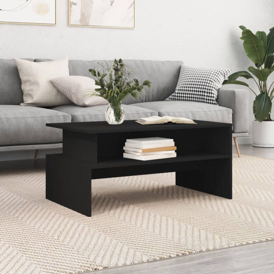 VIDAXL Salontafel 90x55x42 5 cm bewerkt hout zwart