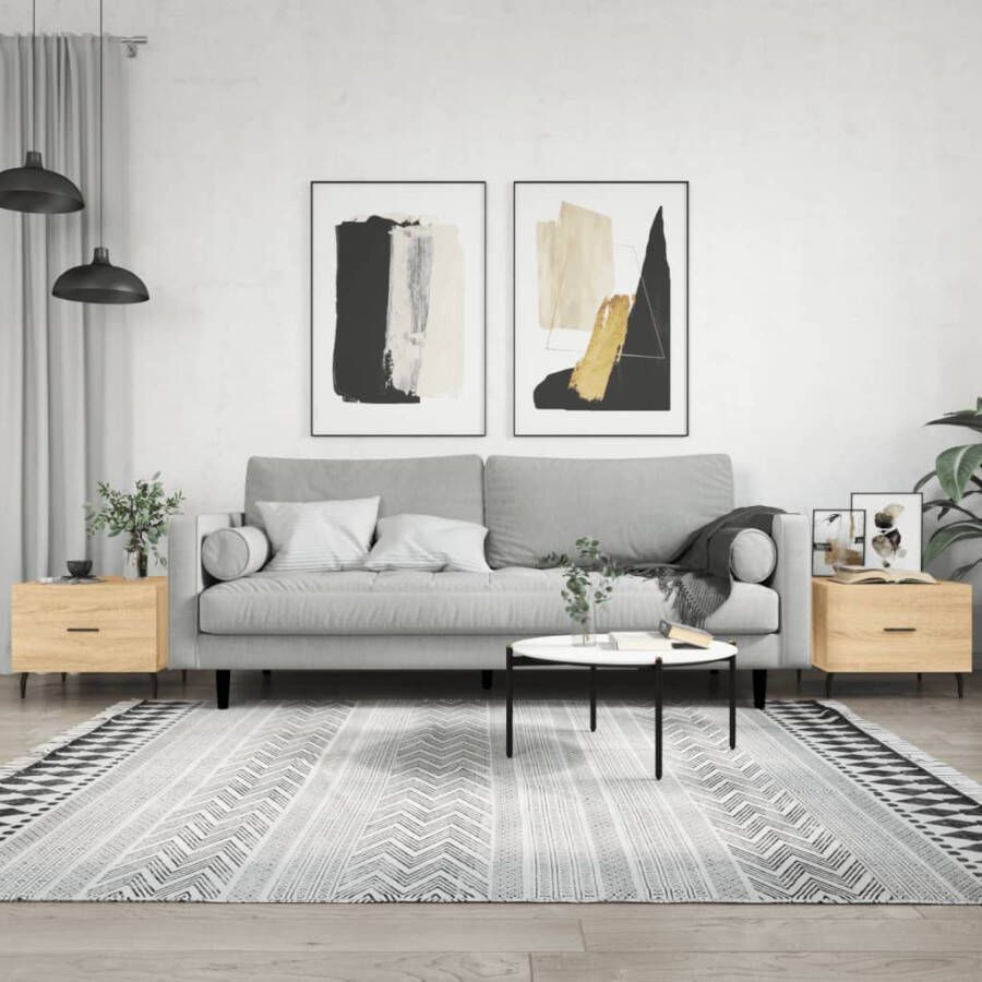 VidaXL -Salontafels-2-st-50x50x40-cm-bewerkt-hout-sonoma-eikenkleurig - Foto 4