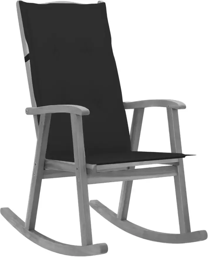 VIDAXL Schommelstoel met kussens massief acaciahout grijs - Foto 4