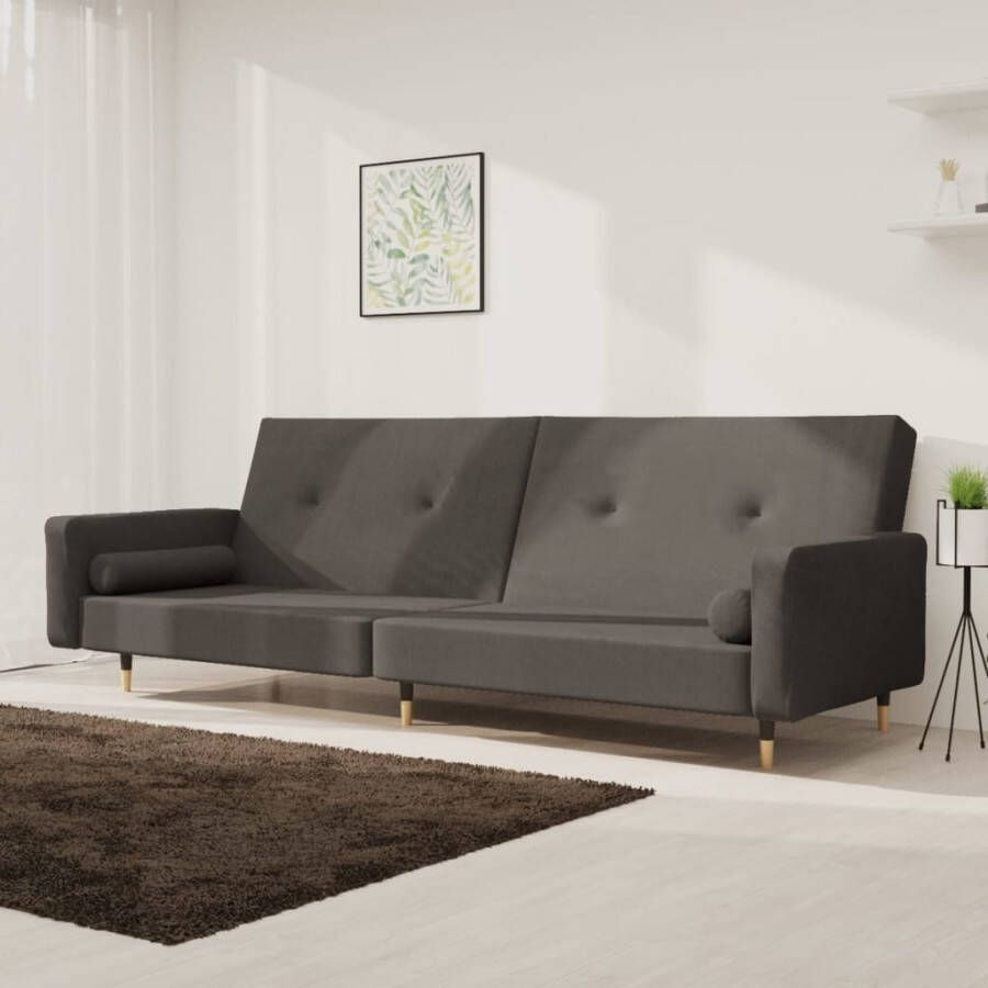Vida XL Slaapbank 2-zits met 2 kussens fluweel donkergrijs SKU: 375817 - Foto 3