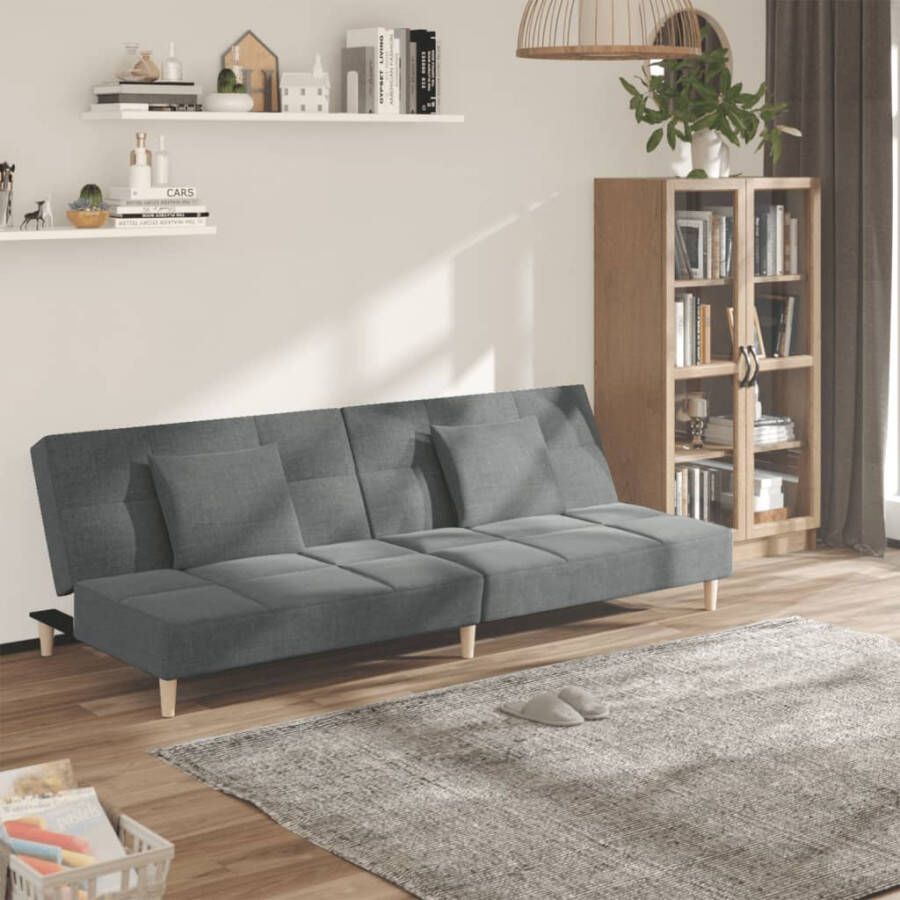 Vida XL Slaapbank 2-zits met 2 kussens stof donkergrijs SKU: 375834 - Foto 2