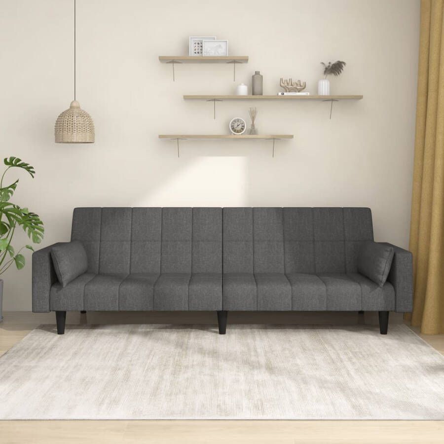 Vida XL Slaapbank 2-zits met 2 kussens stof donkergrijs SKU: 375800 - Foto 3