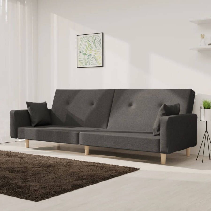 Vida XL Slaapbank 2-zits met 2 kussens stof donkergrijs SKU: 375900 - Foto 3
