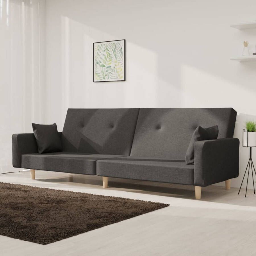 VidaXL -Slaapbank-2-zits-met-2-kussens-stof-donkergrijs - Foto 1