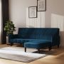 VidaXL -Slaapbank-2-zits-met-voetenbank-fluweel-blauw - Thumbnail 3