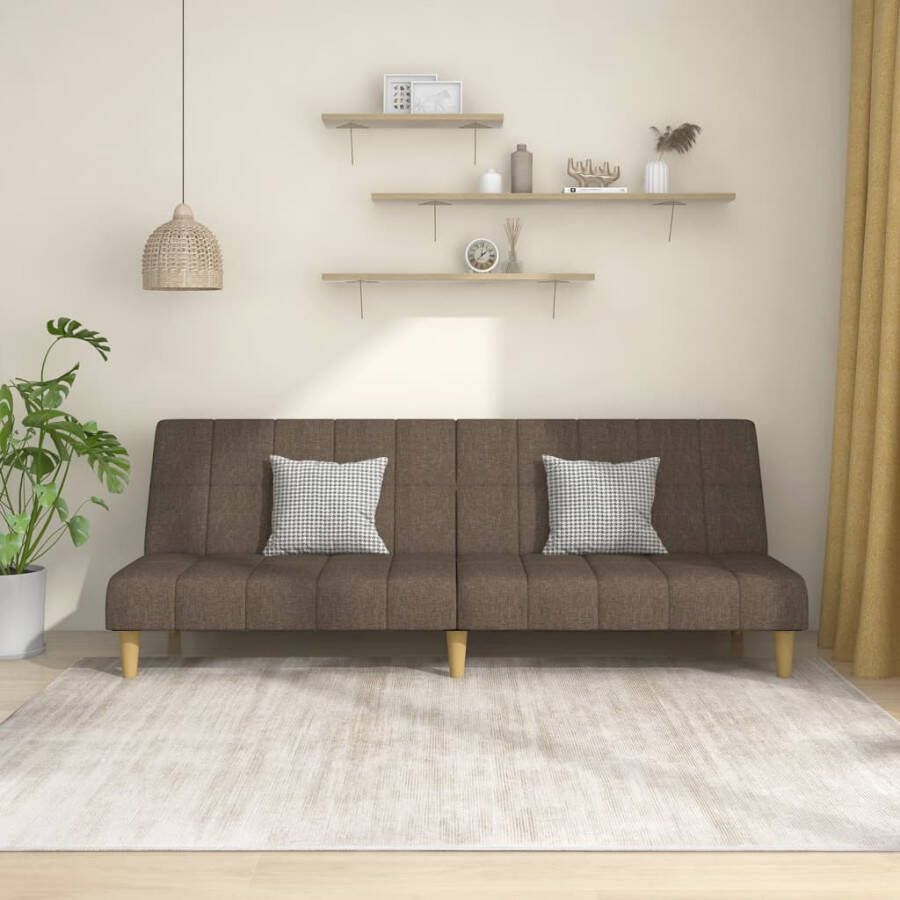 VidaXL Slaapbank 2-zits stof taupe - Foto 3