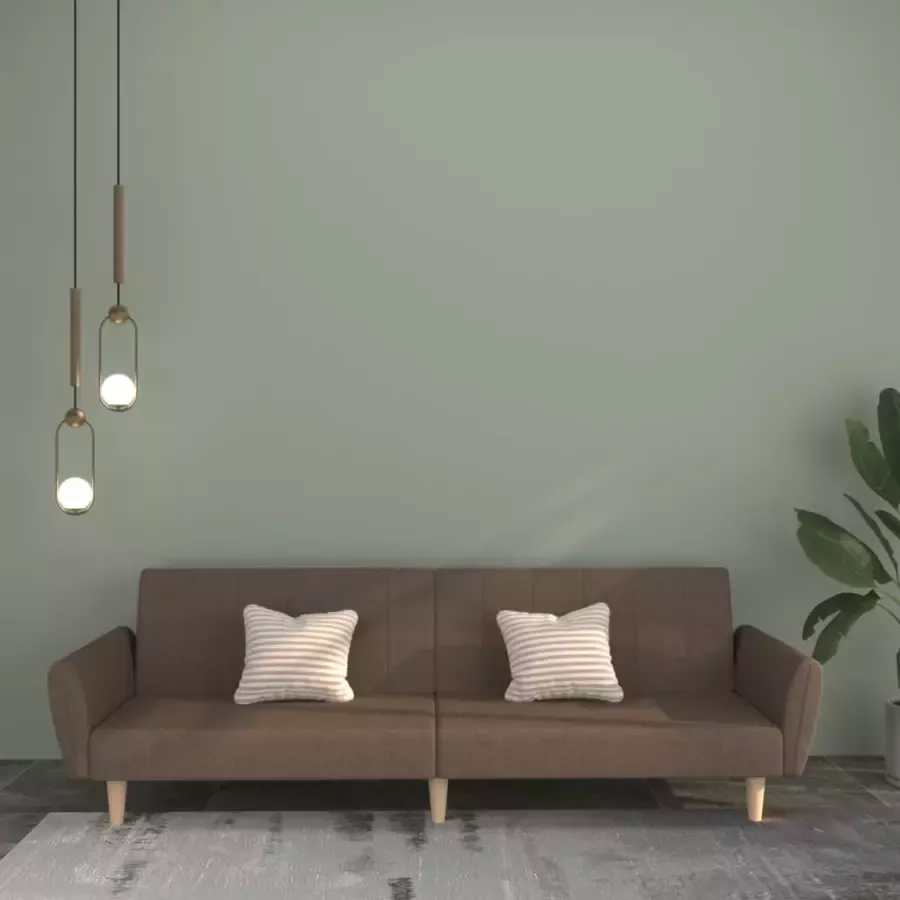 VidaXL Slaapbank 2-zits stof taupe