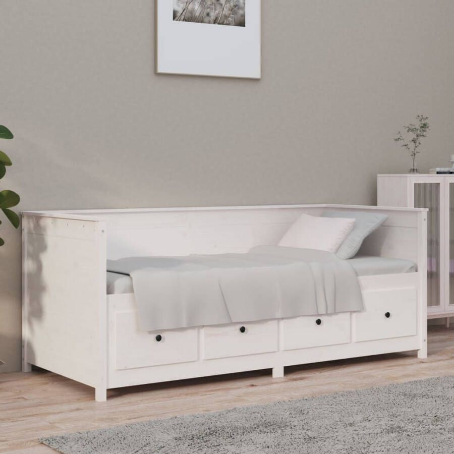 VidaXL -Slaapbank-75x190-cm-massief-grenenhout-wit
