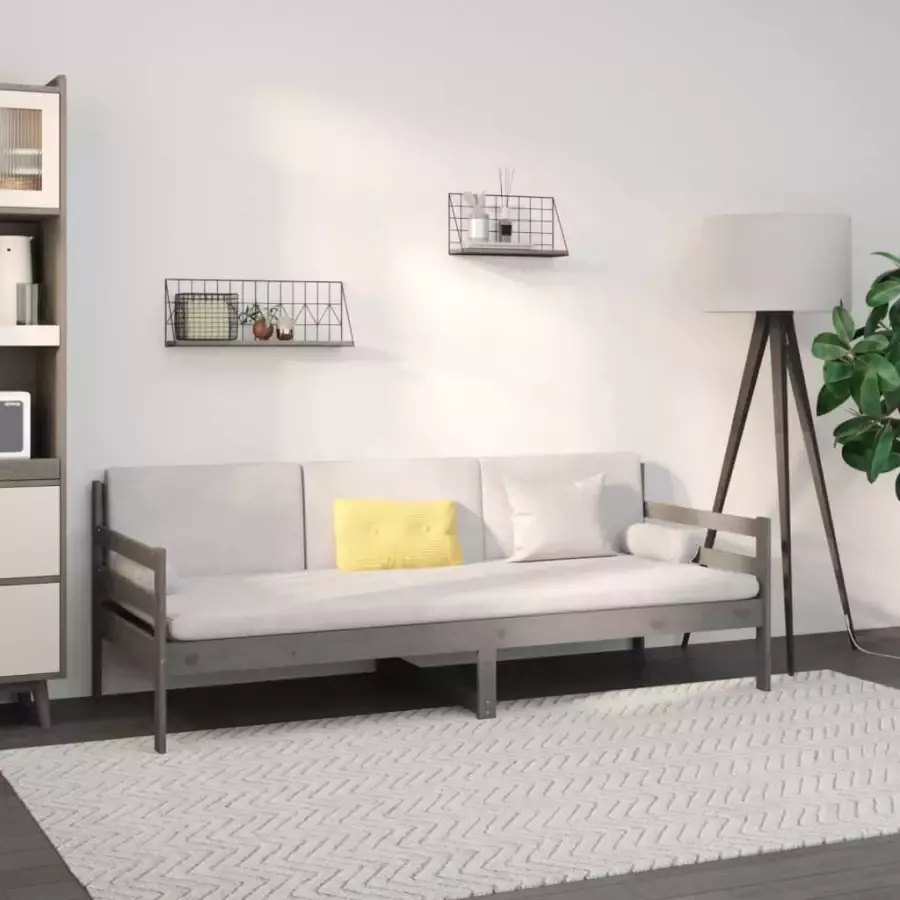 VidaXL Slaapbank 80x200 cm massief grenenhout grijs