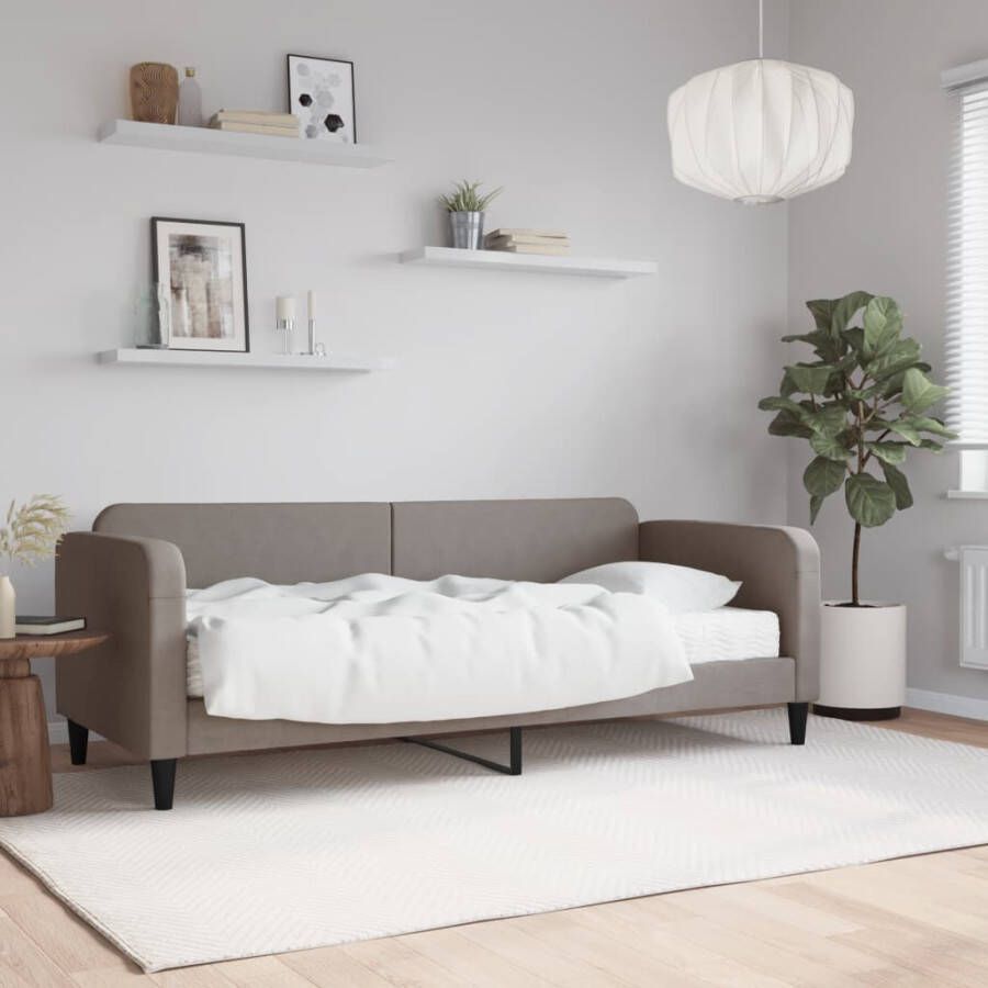 VidaXL -Slaapbank-met-matras-80x200-cm-stof-taupe
