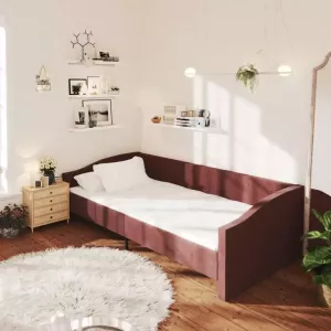 VIDAXL Slaapbank met matras en USB stof paars 90x200 cm