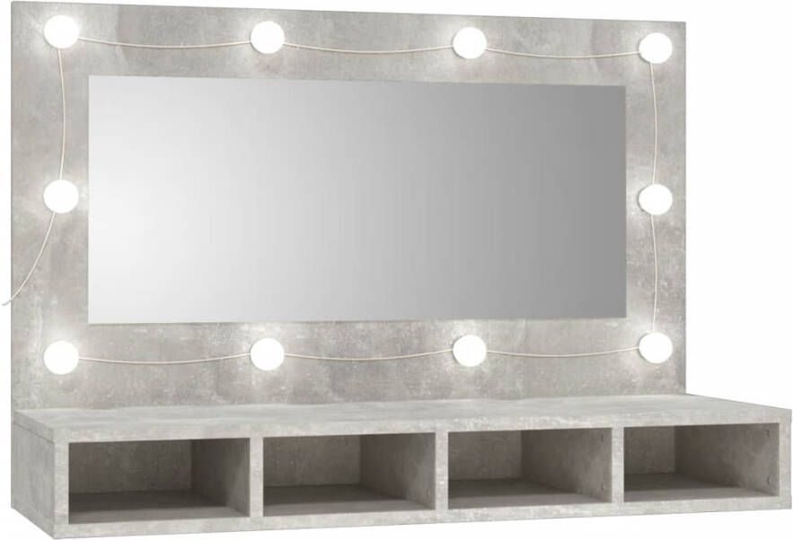 VIDAXL Spiegelkast met LED-verlichting 90x31 5x62 cm betongrijs - Foto 3