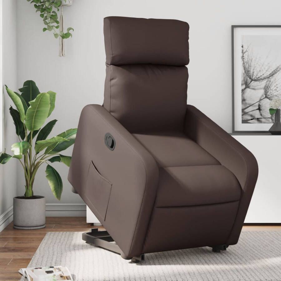 VidaXL Sta-op-fauteuil verstelbaar kunstleer bruin - Foto 4