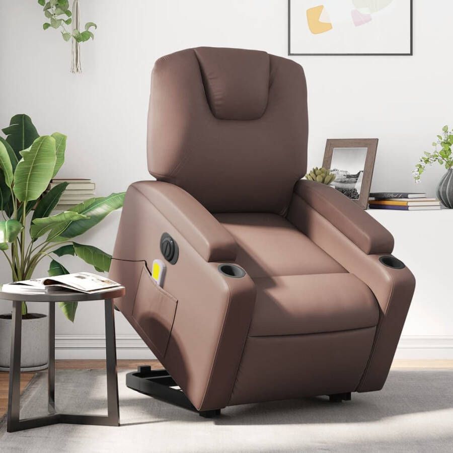 Vida XL vidaXL Sta-op-massagestoel elektrisch kunstleer bruin-VXL-3204567 - Foto 2