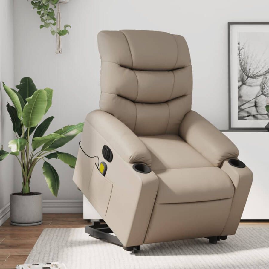 Vida XL Sta-op-massagestoel elektrisch kunstleer cappuccinokleurig SKU: V3204253 - Foto 2