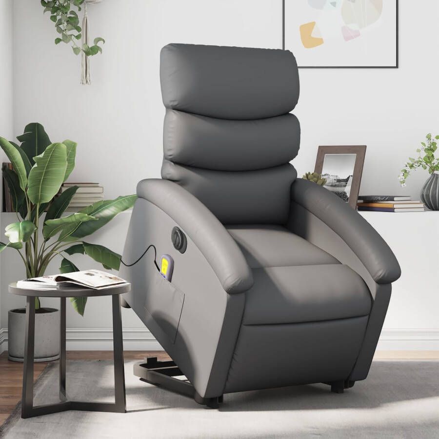 Vida XL vidaXL Sta-op-massagestoel elektrisch kunstleer grijs-VXL-3204682 - Foto 3