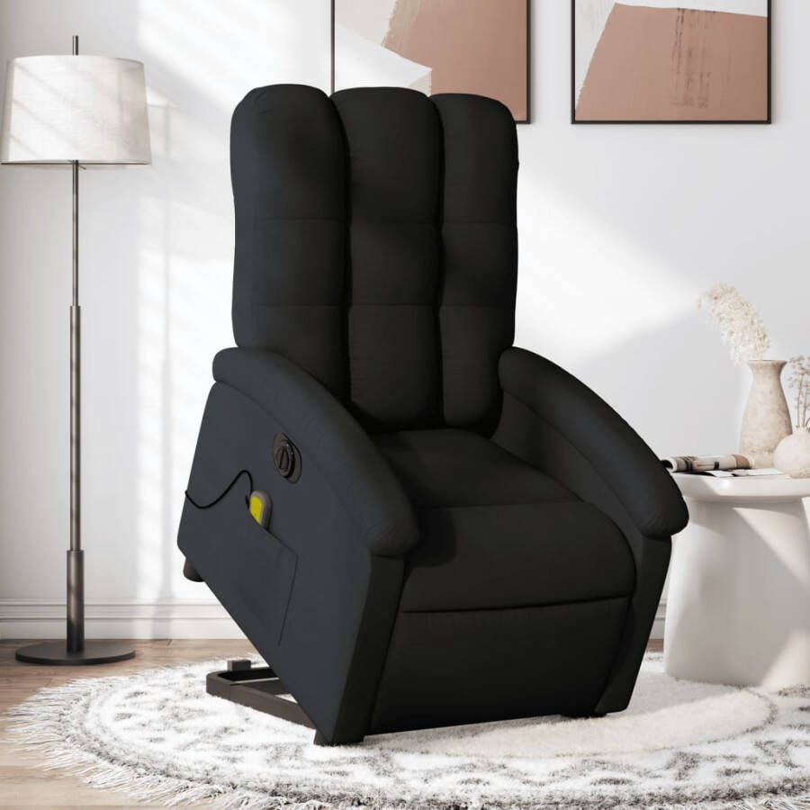 Vida XL vidaXL Sta-op-massagestoel elektrisch verstelbaar stof zwart-VXL-3204130