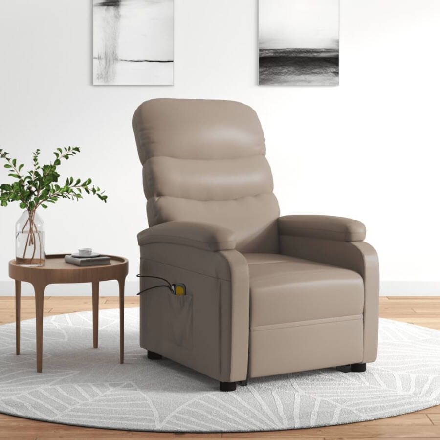 VidaXL -Sta-op-massagestoel-kunstleer-cappuccinokleurig - Foto 1