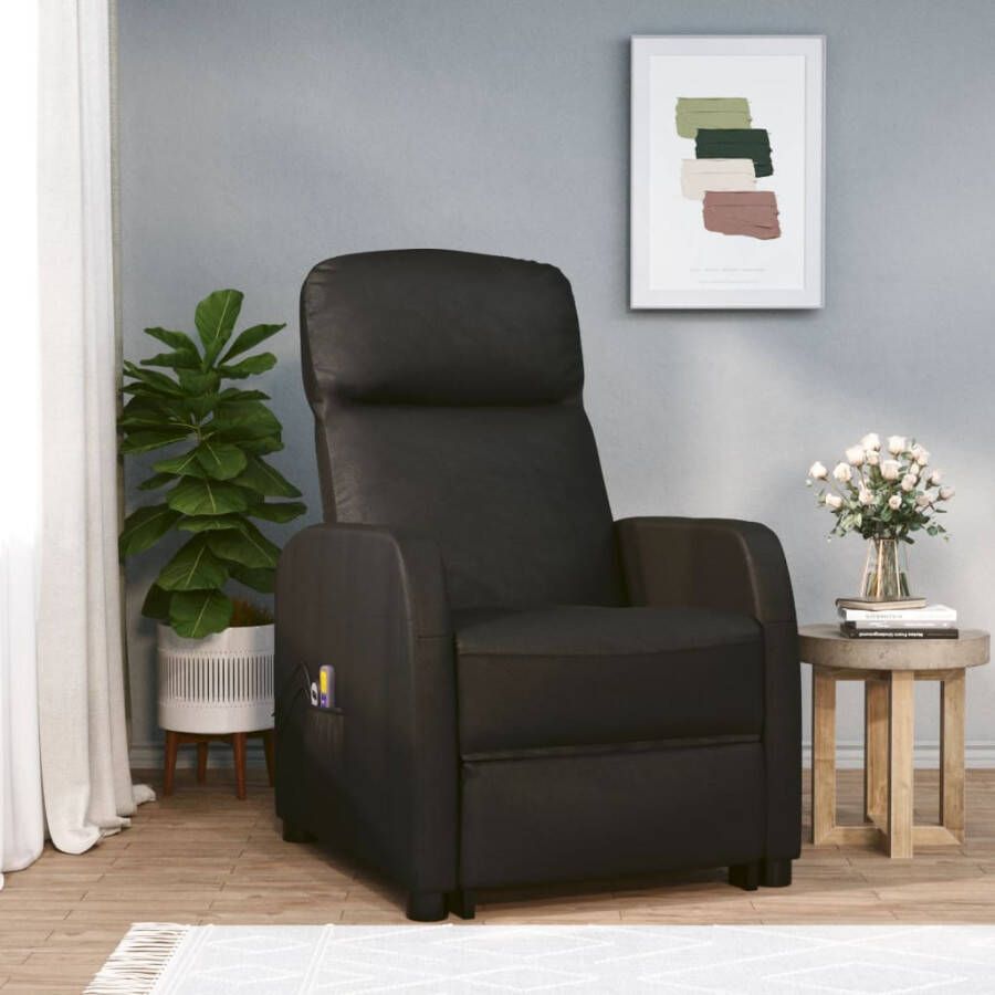 VidaXL -Sta-op-massagestoel-kunstleer-zwart - Foto 1