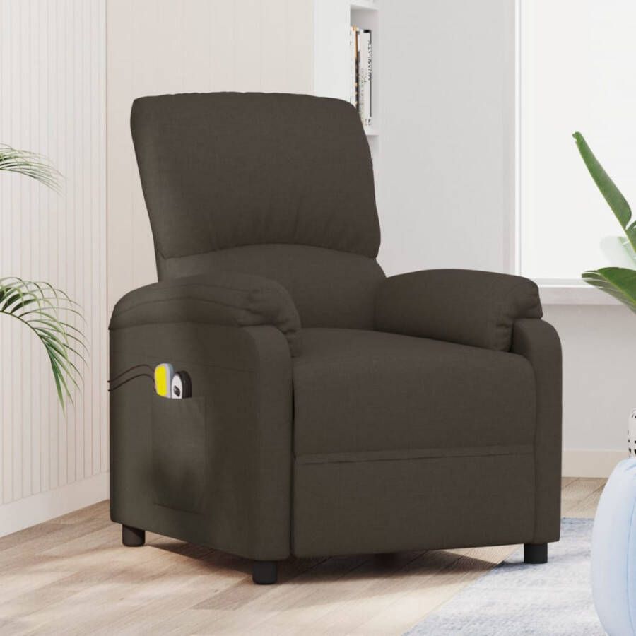 VidaXL -Sta-op-massagestoel-stof-donkerbruin - Foto 1
