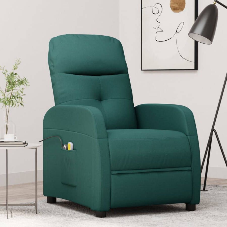 VidaXL -Sta-op-massagestoel-stof-donkergroen - Foto 1