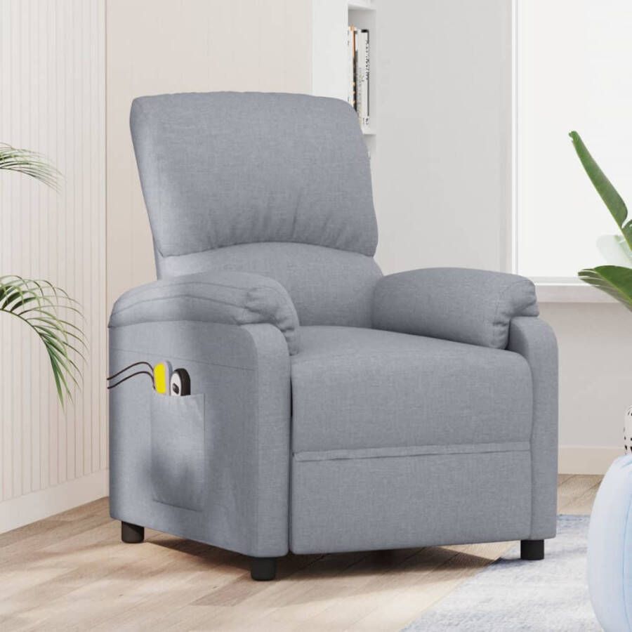 VidaXL -Sta-op-massagestoel-stof-lichtgrijs - Foto 1