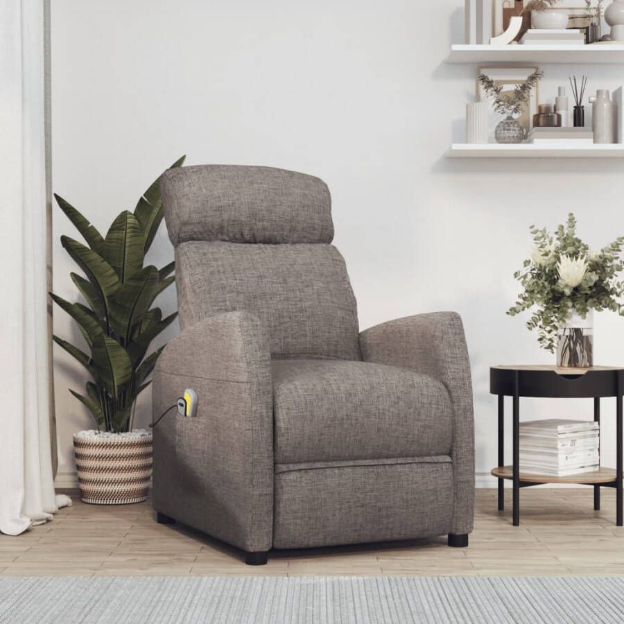 VidaXL -Sta-op-massagestoel-stof-taupe - Foto 1
