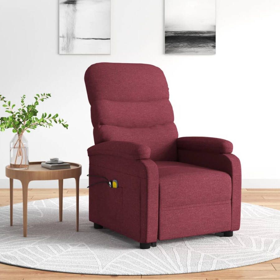 VidaXL Sta-op-massagestoel Wijnrood Verstelbaar Elektrische Sta-op-stoel Massage Fauteuil Ergonomische Stoel Sta-op Functie Verstelbare Stoel - Foto 1
