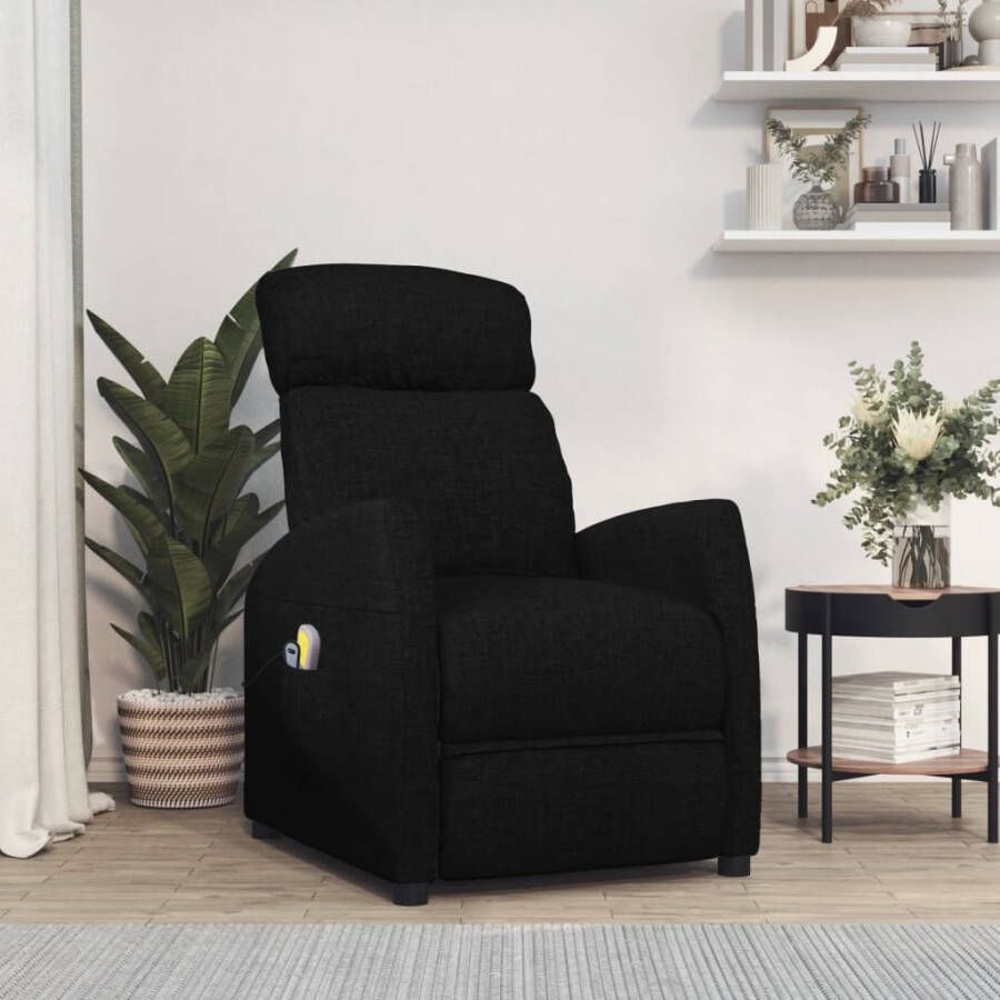 VidaXL -Sta-op-massagestoel-stof-zwart - Foto 1