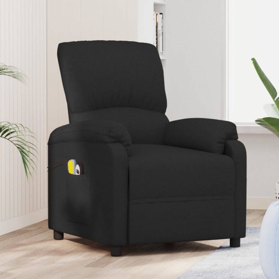 VidaXL -Sta-op-massagestoel-stof-zwart - Foto 1