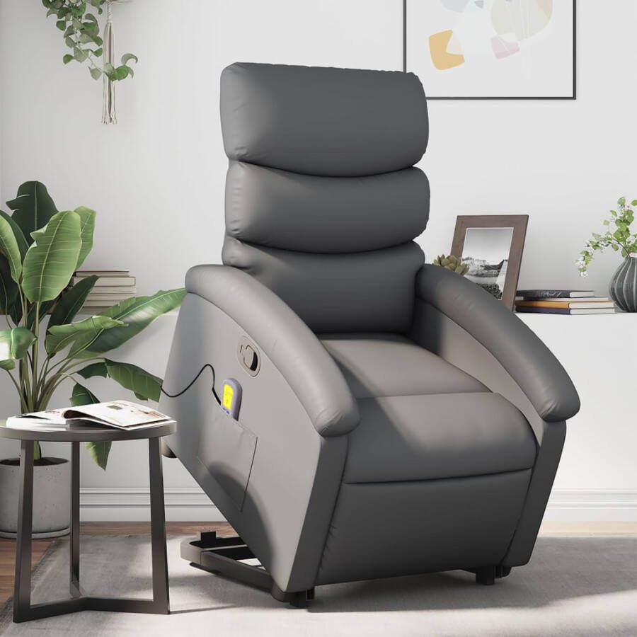 Vida XL vidaXL Sta-op-massagestoel verstelbaar kunstleer grijs-VXL-3204554 - Foto 2