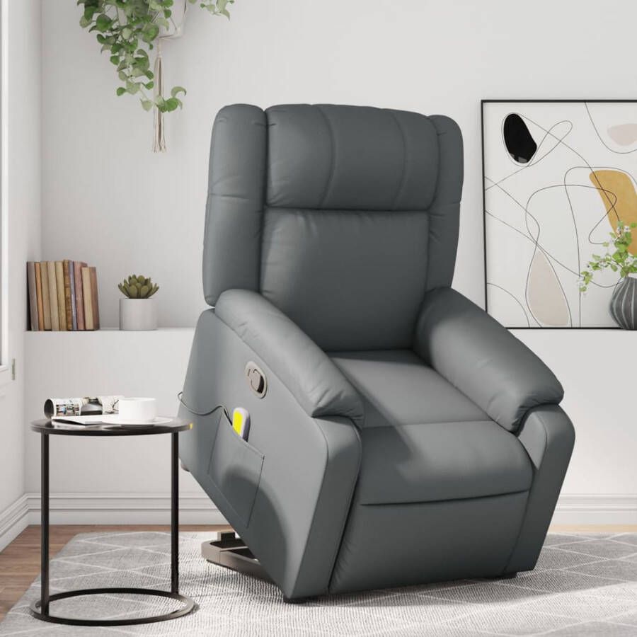 Vida XL vidaXL Sta-op-massagestoel verstelbaar kunstleer grijs-VXL-3204554 - Foto 6