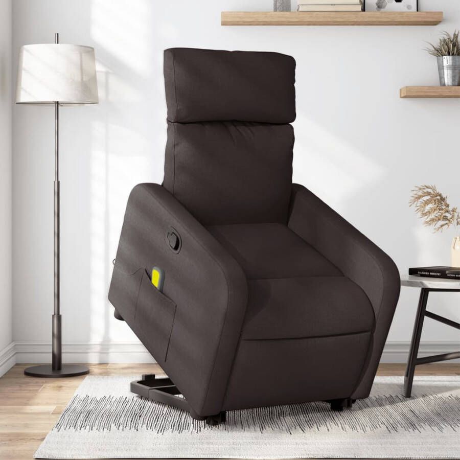 Vida XL vidaXL Sta-op-massagestoel verstelbaar stof donkerbruin-VXL-3204499 - Foto 7