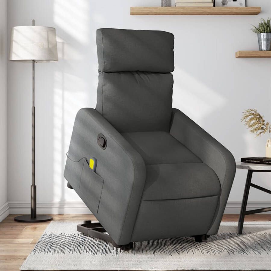 Vida XL vidaXL Sta-op-massagestoel verstelbaar stof donkergrijs-VXL-3204609 - Foto 11