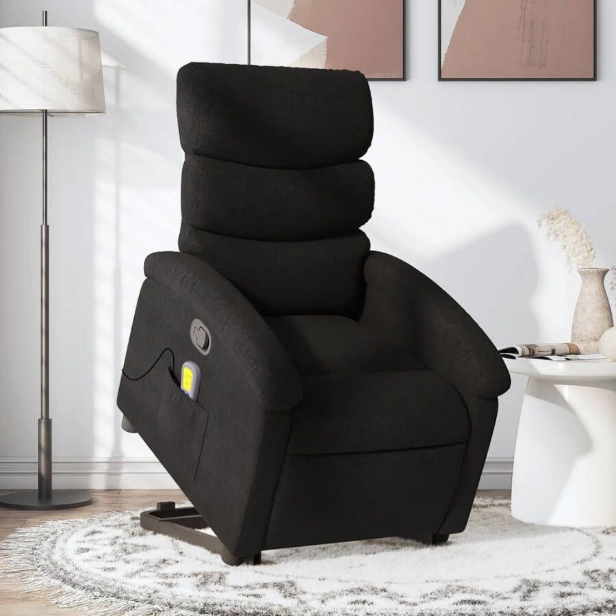 VidaXL Sta-op-massagestoel verstelbaar zwart Sta-op-massagefauteuil Sta-op-massagefauteuils Sta-op Fauteuil Sta-op- En Ligstoel Verstelbaar - Foto 2