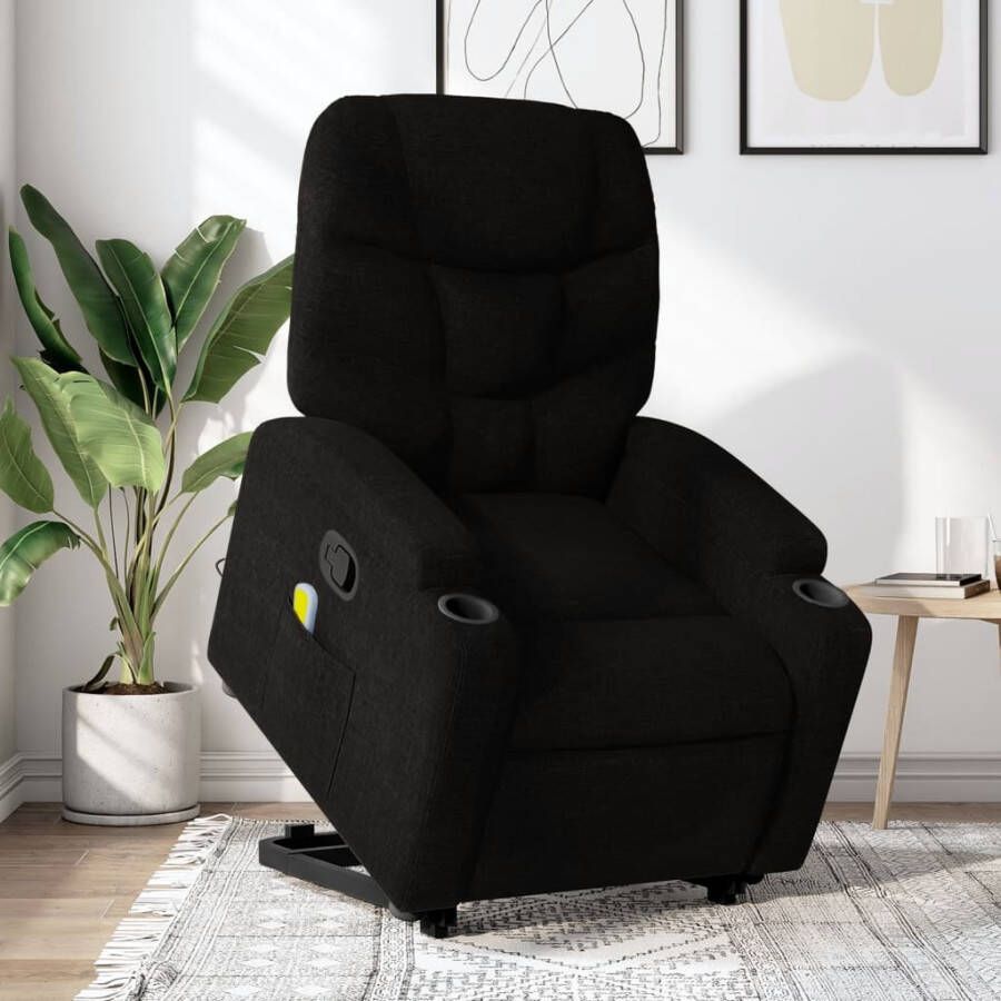 VidaXL Sta-op-massagestoel verstelbaar zwart Sta-op-massagefauteuil Sta-op-massagefauteuils Sta-op Fauteuil Sta-op- En Ligstoel Verstelbaar - Foto 5
