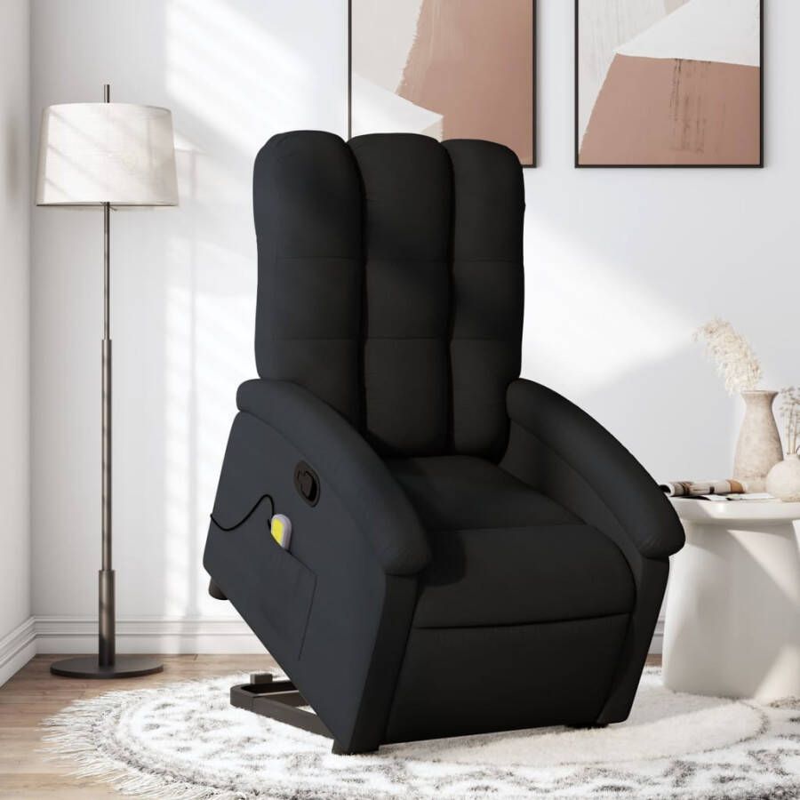 VidaXL Sta-op-massagestoel verstelbaar zwart Sta-op-massagefauteuil Sta-op-massagefauteuils Sta-op Fauteuil Sta-op- En Ligstoel Verstelbaar - Foto 9